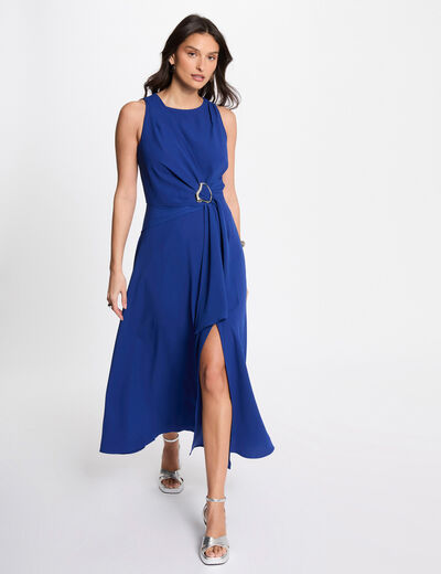 Maxi loose A-line dress electric blue women