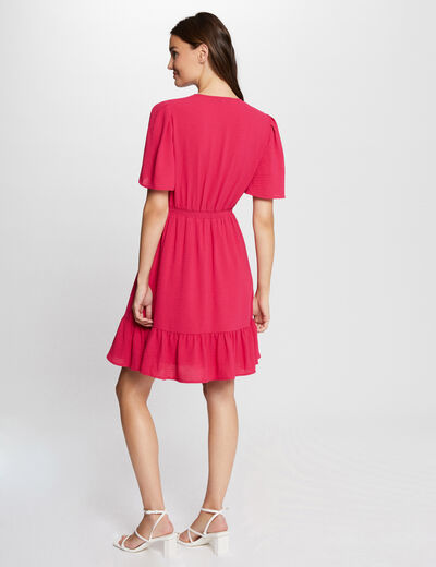 Loose mini dress with ruffles medium pink ladies'