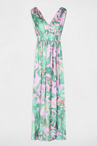 Long dress with V-neck multicolor women