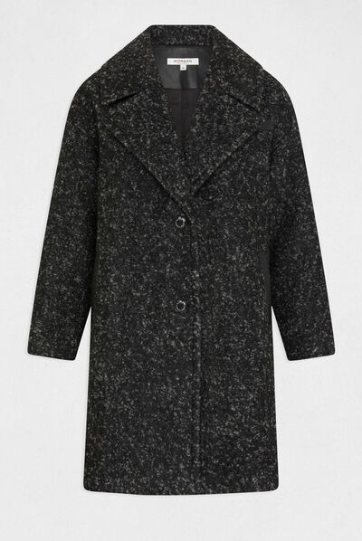 Long oversize coat anthracite grey ladies'