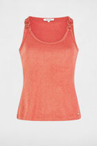 Sleeveless vest top dark orange women