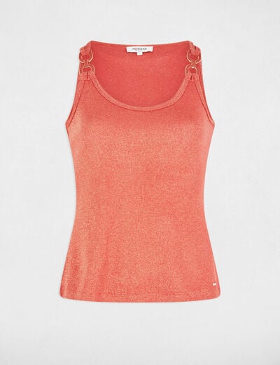 Sleeveless vest top dark orange women