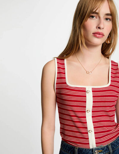Striped sleeveless vest top white women