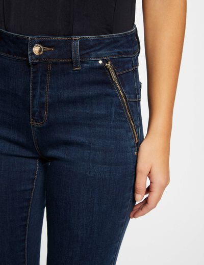 Skinny jeans with zipped details raw denim ladies'
