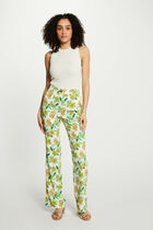 Printed fitted trousers multicolored women