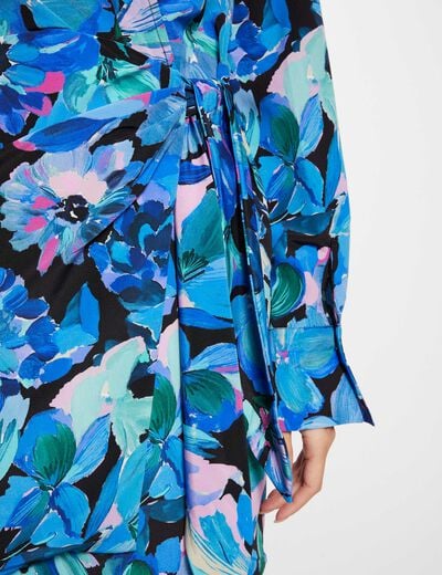 Mini dress floral print multicolored women