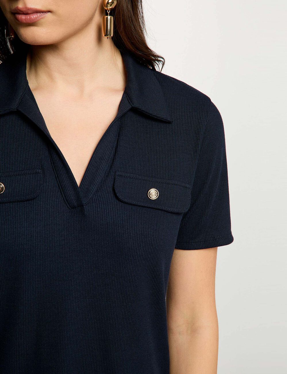 Short-sleeved t-shirt navy blue women
