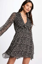 Mini A-line polka dot dress multicolor women