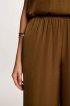 Flowy wide-leg trousers camel women
