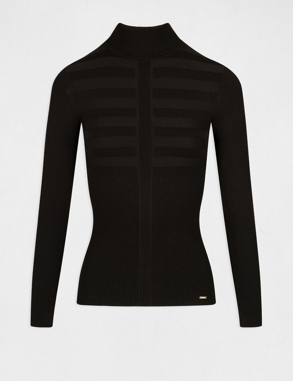 Fitted high neck sweater black women