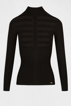 Fitted high neck sweater black women