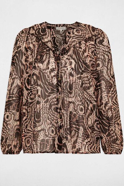 Long-sleeved shirt abstract print multico ladies'