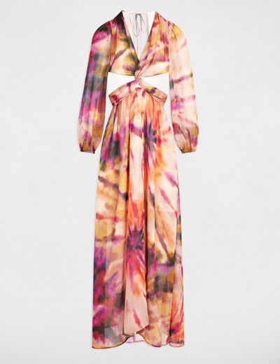 Printed maxi straight dress multicolor women