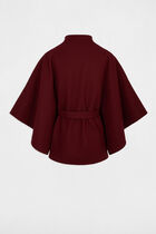 Belted cape bordeaux women