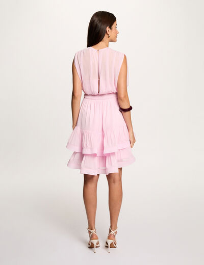 Short dress with high neck pink women