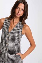 Fitted sleeveless gilet multicolor women
