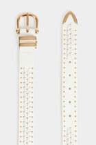Belt croc effect and studs white women