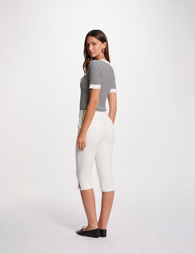 Slim cropped trousers white women