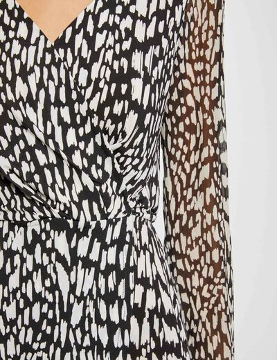 Straight dress with abstract print multicolored women