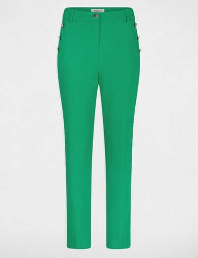 Cropped fitted trousers green ladies'