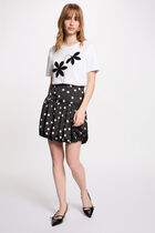 Printed bubble skirt black women