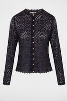 Long-sleeved t-shirt with lace navy women