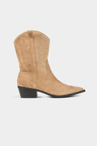 Western style boots beige women