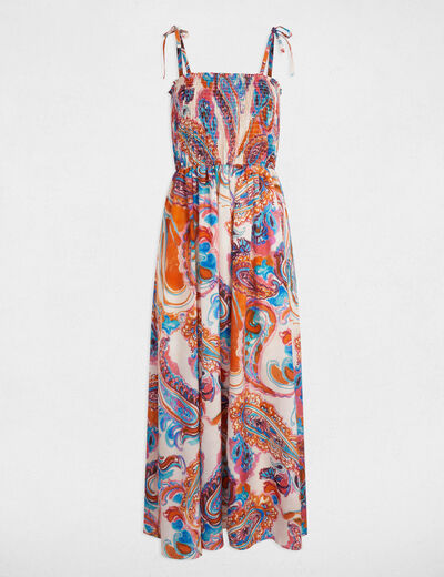 Printed maxi straight dress multicolor women