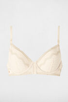Lace bra with thin straps beige women