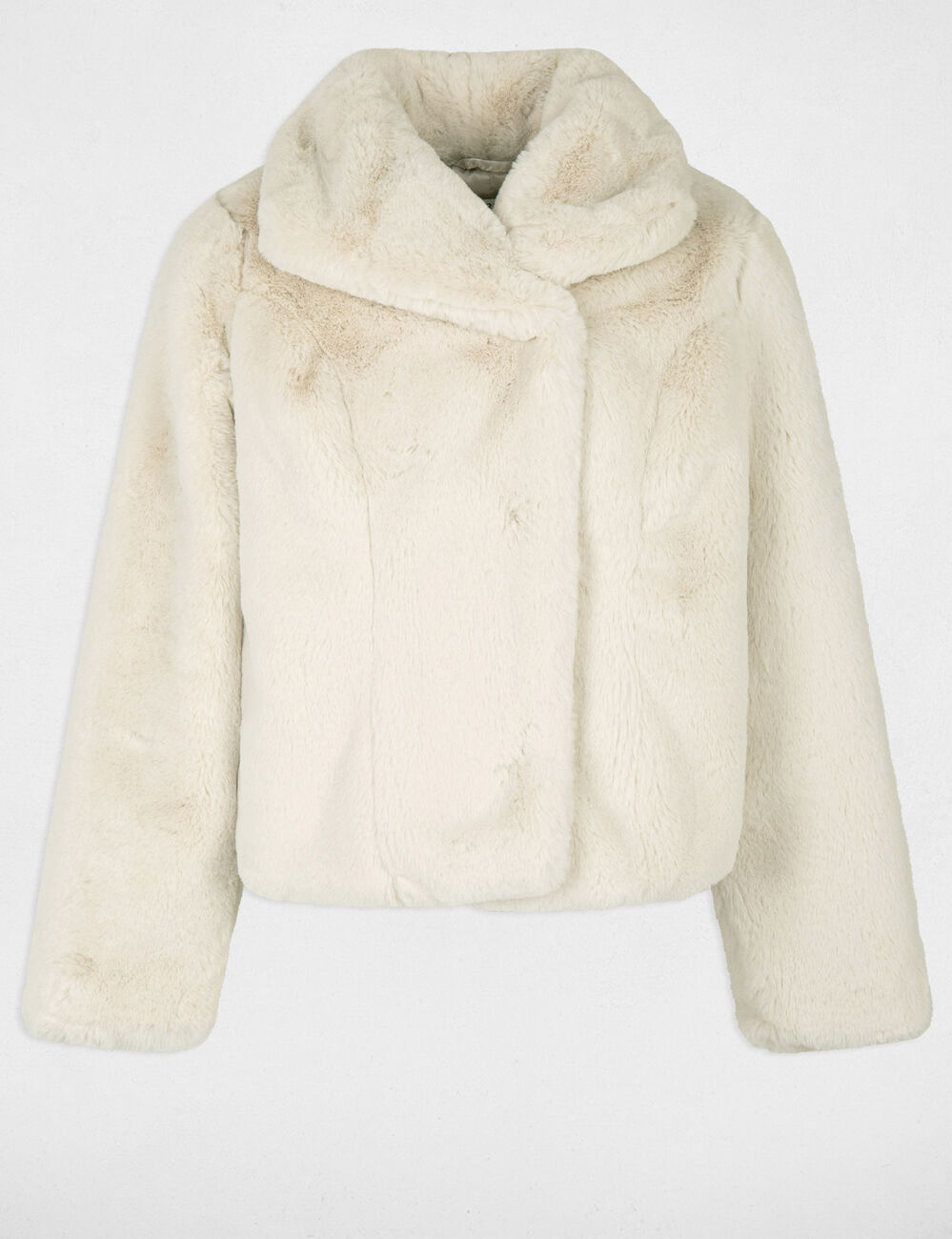 Faux fur coat ivory women