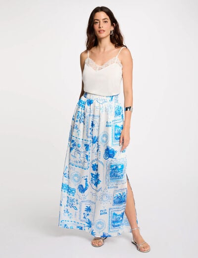 Printed maxi skirt multicolor women