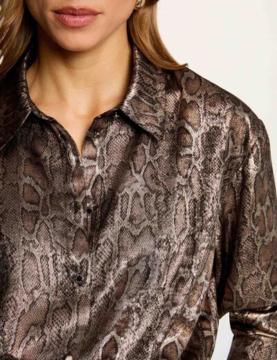 Satin python shirt multicolor women
