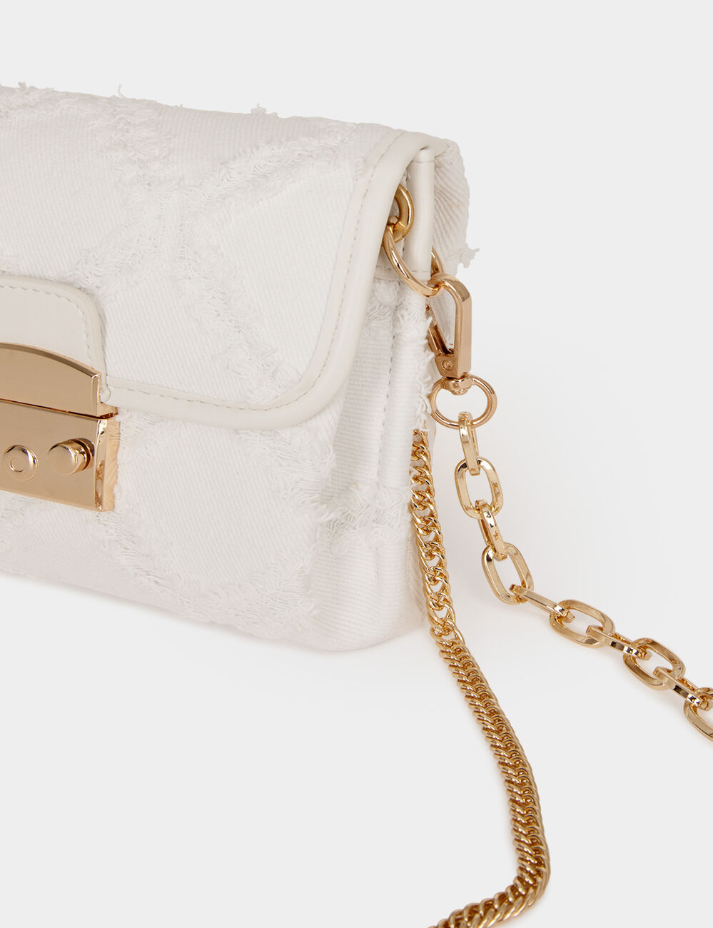 Clutch bag with fringes ivory women