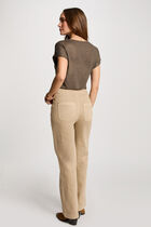 Wide leg trousers with buttons light brown women