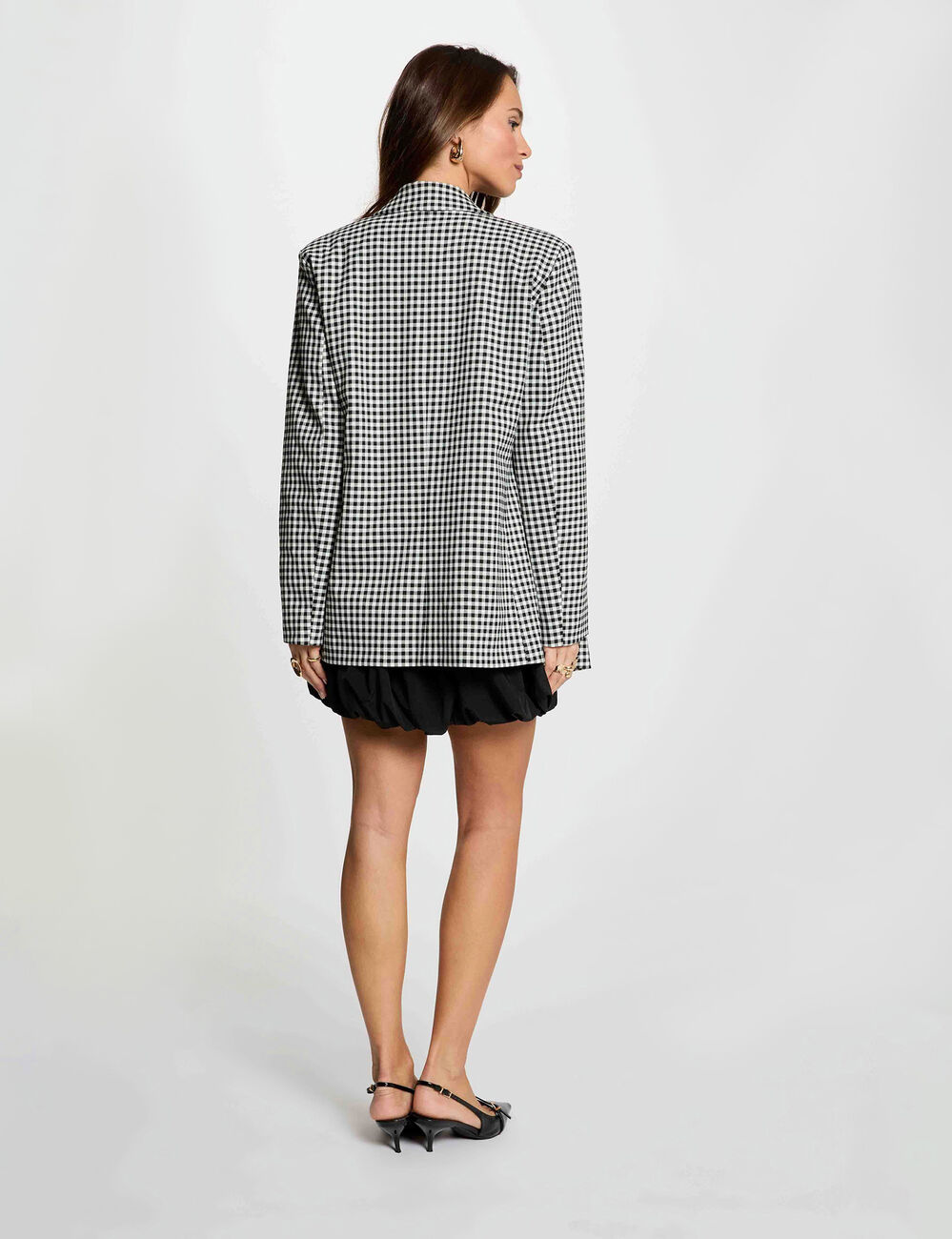 Oversized blazer with lapel collar black women