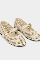 Ballet flats with strap ivory women