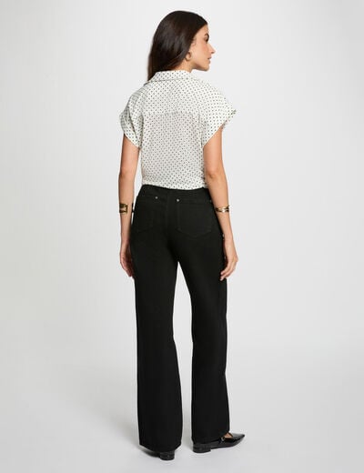 Cropped V-neck shirt white women