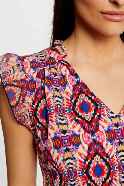 Short-sleeved printed t-shirt multico ladies'