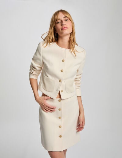 Fitted short skirt ivory women