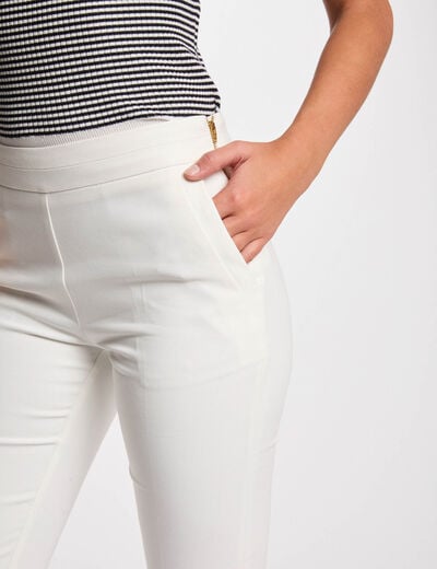 Slim cropped trousers white women