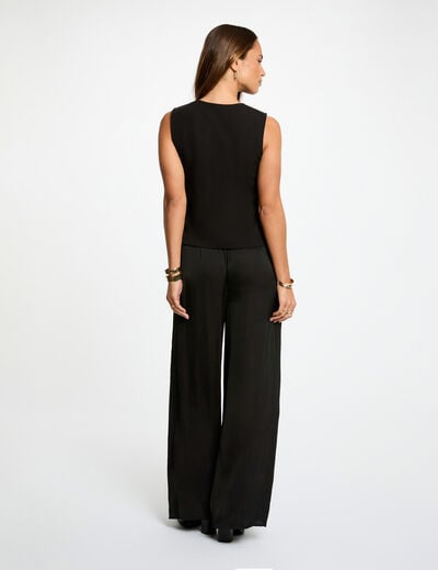 sleeveless v neck cardigan black women Sleeveless V-neck cardigan black women