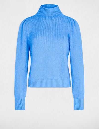 Jumper high collar blue women