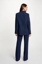 High-waisted trousers navy blue women