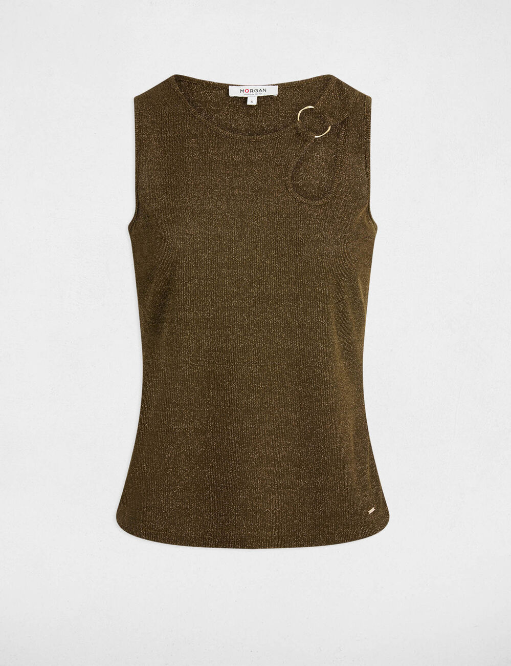 Sleeveless vest top khaki green women