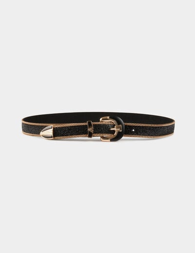 Belt with rhinestones and chains black women