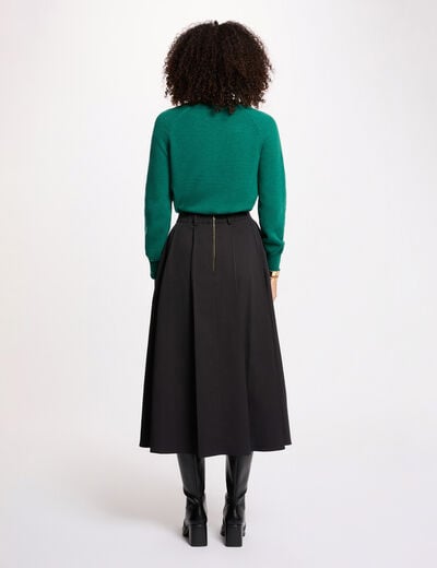 High-waisted flared skirt black women