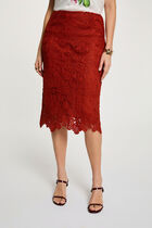 Midi lace skirt dark orange women