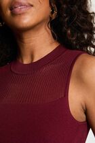 Sleeveless knitted top bordeaux women