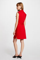 Belted waisted mini dress red women