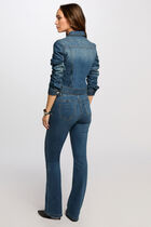 Short denim jacket stone wash denim women